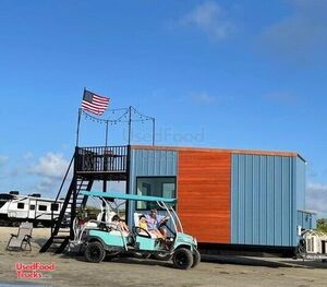 Eye-Catching Coffee Concession Vending Trailer with Porch and Roof Deck.