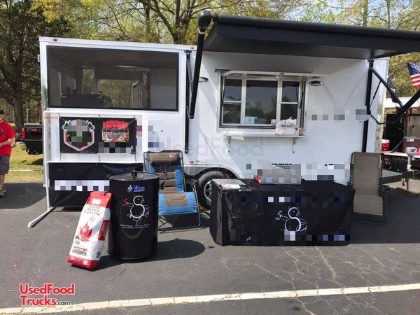 Loaded 2017 Barbecue Concession Trailer / Used Mobile Kitchen with Porch