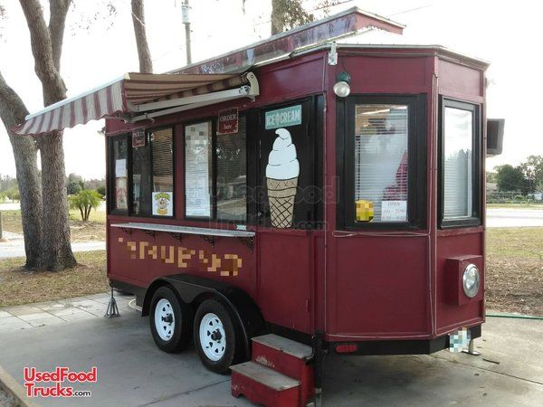 Trolley Style 2011 - 8' x 16' Soft Serve Concession Trailer / Turnkey Mobile Ice Cream Biz