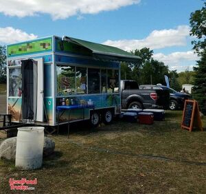8' x 12' Festival Food Carnival-Style Concession Trailer w/ Awning.