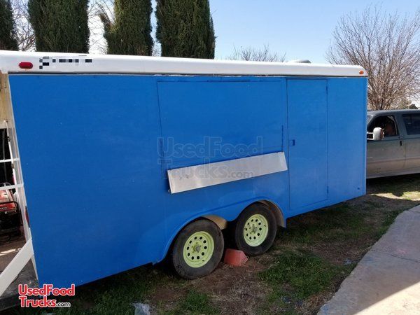 2004 - 8.5' x 20' Stainless Steel Food Concession Trailer with 4' Porch.