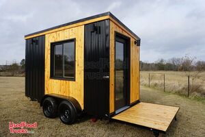 Brand New 2022  7' x 14' Modern/Industrial-Themed Beverage Trailer with Rear Deck.