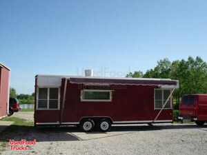 Basic Used 24' Wells Cargo Food Concession Trailer w/ Porch.