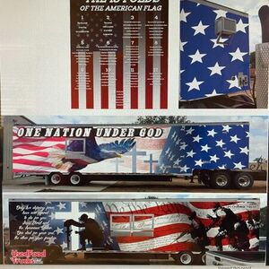 Beautiful and Loaded Patriotic 8.5' x 48' Barbecue and Kitchen Food Trailer.