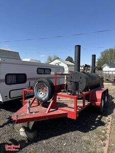 Used 2021 16' Open BBQ Smoker Trailer Mobile Food Unit