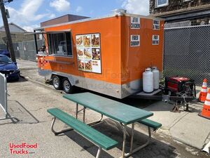 Like-New - 2018 8' x 16' Barbecue Food Concession Trailer with Porch & Pro-Fire Suppression
