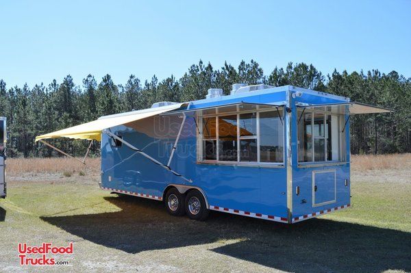 Pepsi Blue 2016 8.5' x 26' Worldwide Catering and Mobile Kitchen Concession Trailer.