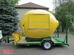 Brand New 2021 - 7' x 11' Lemon-Shaped Roll-Off Concession Stand with Trailer.