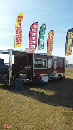 2015 Freedom Trailers 8.5' x 28' V-Nose Kitchen Food Trailer with 8' Porch.