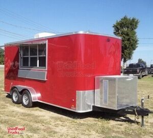 Lightly Used 2019 7' x 16' Covered Wagon Rolled Ice Cream Concession Trailer.