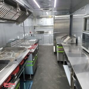 Like New - 2022 8.5' x 28' Kitchen Food Trailer with Fire Suppression System