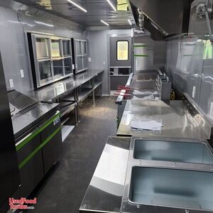 Like New - 2022 8.5' x 28' Kitchen Food Trailer with Fire Suppression System