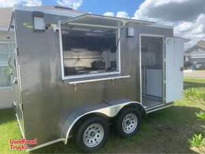 7' x 12' Mobile Kitchen Trailer Food Concession Trailer with Pro- Fire.