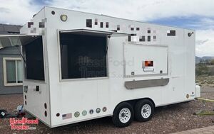2020 8.5 x 18' Barbecue Kitchen Concession Trailer with. Enclosed Porch + Pro Fire System