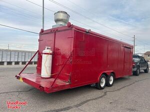 Like-New - 7.9' x 21' Food Concession Trailer Mobile Kitchen w/ Rear Deck