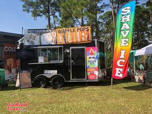 Like-New 7' x 14' Anvil Shaved Ice-Waffle and Coffee Concession Trailer/ Street Vending Trailer