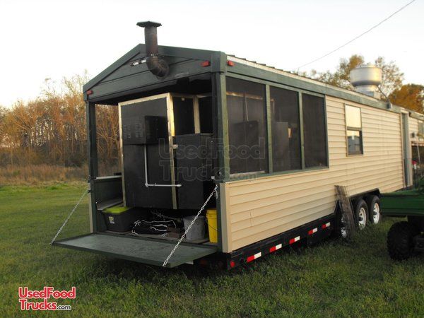 Fully Loaded Turnkey Ready 2008 - 8' x 40' Barbecue Concession Trailer with Porch