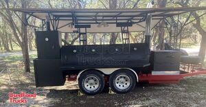 2000 - 16' Open Barbecue Smoker Trailer / Used BBQ Pit Trailer