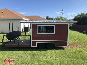 Beautiful Barn-Style Barbecue Food Concession Trailer with Porch & Huge BBQ Smoker