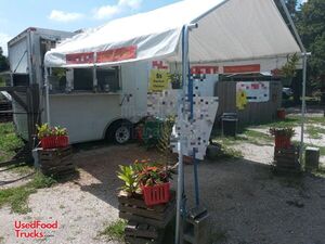 2009 Lark 8' x 20' Mobile Kitchen with Reverse Flow Commercial BBQ Smoker Trailer.