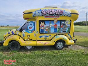 Turnkey Snow Cone Bus Style 15' Snowie / Chevy Snowball Concession Trailer for Shaved Ice