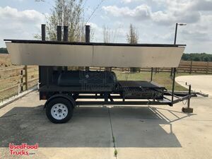 2017 - 7' x 16' Stainless Steel Open Barbecue Smoker Trailer