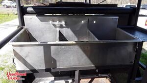 Used 24' Open Covered BBQ Pit Gooseneck Smoker Tailgating Trailer