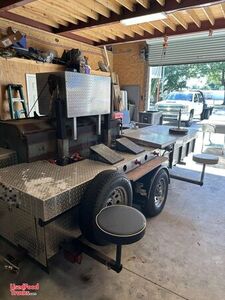 2008 - 7.5' x 16' Open Barbecue Smoker Trailer | Mobile Rotisserie Unit