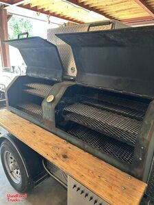 2008 - 7.5' x 16' Open Barbecue Smoker Trailer | Mobile Rotisserie Unit