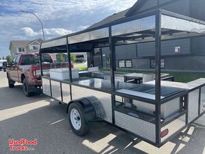 Like New - 2022 8' x 22' Open-Sided BBQ Trailer | Food Concession Trailer