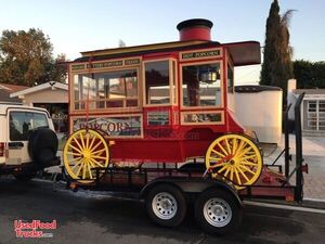 5.5' x 12' Antique Style Popcorn Wagon with Trailer