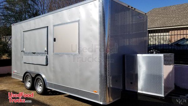 Barely Used 2020 - 8.5' x 18' Freedom Mobile Kitchen Food Concession Trailer.
