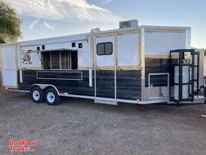 Fully Equipped - 2021 - 8.5' x 25' Mobile Kitchen Concession Trailer with Smoker Deck.