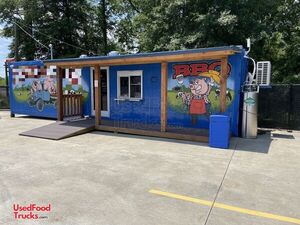 2008 8' x 40' Refrigerated Container to BBQ Concession Stand Mobile Kitchen Conversion w/ Bathroom.
