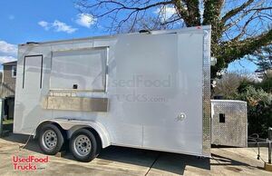 Well-Equipped 7' x 16' Mobile Vending Unit - Kitchen Food Concession Trailer.