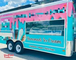 2023 8' x 18' Ice Cream Concession Trailer Mobile Vending Unit