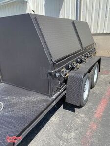 Used Heavy-Duty 4' x 8' Commercial Open Barbecue Smoker Tailgating Trailer