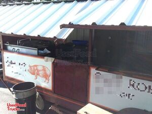 2016 - 7.6' x 20' Enclosed Barbecue Food Trailer/Used BBQ Trailer.