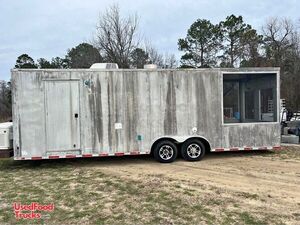 8.5' x 26' Lark Kitchen Food Concession Trailer with Porch and Pro-Fire Suppression