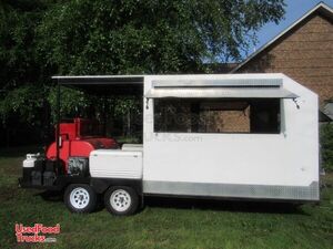 Self-Contained 2016 Used Barbecue Concession Trailer with Porch.