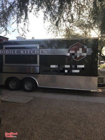 Gently Used 2019 - 8' x 20' Turnkey Mobile Kitchen Permitted Food Concession Trailer.
