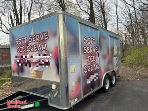 2023 7' x 16' Soft Serve Ice Cream Concession Trailer Mobile Vending Unit