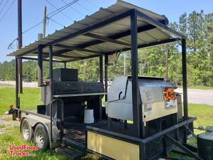 Custom-Built Barbecue Pit / Used Mobile BBQ Unit Mounted on an 8' x 16' Trailer