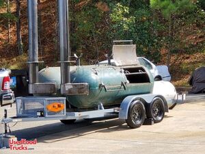 2019 Twin 500-Gallon Offset Smokers on a 10' Tailgating Trailer / Mobile BBQ Unit