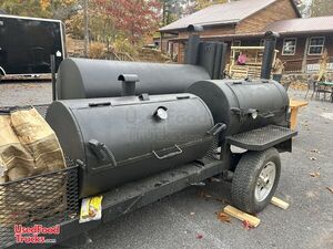 Custom Made - 2020 Double Barrel Open BBQ Smoker Trailer with Charbroiler