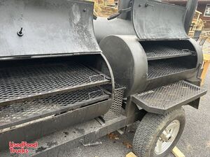 Custom Made - 2020 Double Barrel Open BBQ Smoker Trailer with Charbroiler