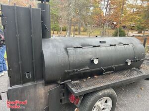 Custom Made - 2020 Double Barrel Open BBQ Smoker Trailer with Charbroiler