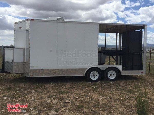 Fully Self-Contained 20' Barbecue Food Concession Trailer with Porch