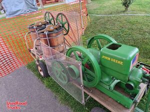 COOL John Deere Tractor Hit n Miss Engine Churn Ice Cream Business w/ Concession Trailer
