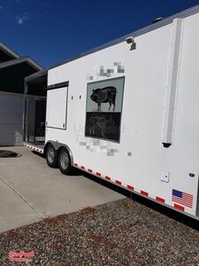 2015 Worldwide 8.6' x 26' Commercial BBQ Rig with Porch / Mobile Kitchen Trailer.